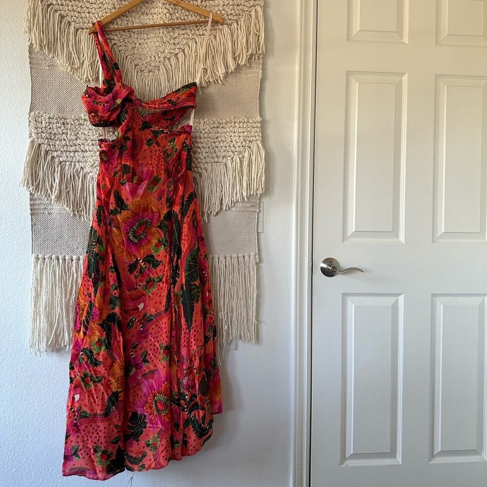 FARM Rio Pink and Orange Floral Maxi Dress